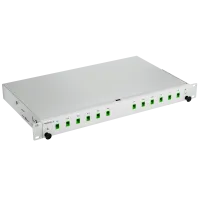 Patchpanel LWL, 19 Zoll, 1HE, leer, grau, Fibrain