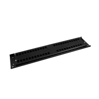 Frontpanel Patchpanel LWL, 2HE, 48x SC simplex, 19 Zoll, schwarz, Fibrain