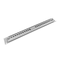 Frontplatte Patchpanel LWL, 1HE, 24× SC Simplex, 19 Zoll, grau, Fibrain