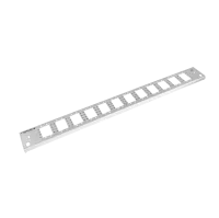 Frontplatte Patchpanel LWL, 1HE, 12 Ports, 24× SC Duplex, 19 Zoll, grau, Fibrain