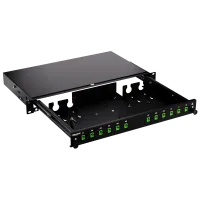Patchpanel LWL, 1 HE, leer, 19 Zoll, schwarz, Fibrain