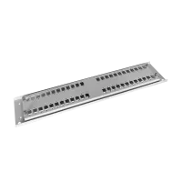 Frontplatte Patchpanel LWL, 2HE, 48× SC Simplex, 19 Zoll, grau, Fibrain