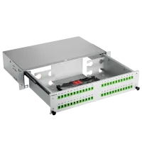 Patchpanel LWL, 2HE, leer, 19 Zoll, grau, Fibrain