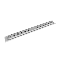 Frontplatte Patchpanel LWL, 1HE, 12× SC Simplex, 19 Zoll, grau, Fibrain