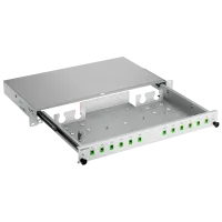 Patchpanel LWL, 19 Zoll, 1HE, leer, grau, Fibrain