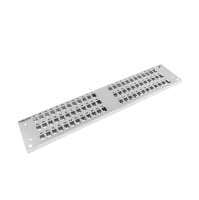 Frontplatte Patchpanel LWL, 2HE, 72× SC Simplex, 19 Zoll, grau, Fibrain