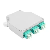 DIN-Schiene, 12-Fach, OM3, SC/PC, duplex, komplett, grau