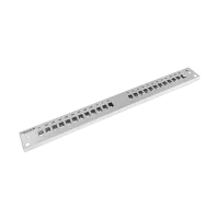 Frontplatte Patchpanel LWL, 1HE, 24× SC Simplex, 19 Zoll, grau, Fibrain