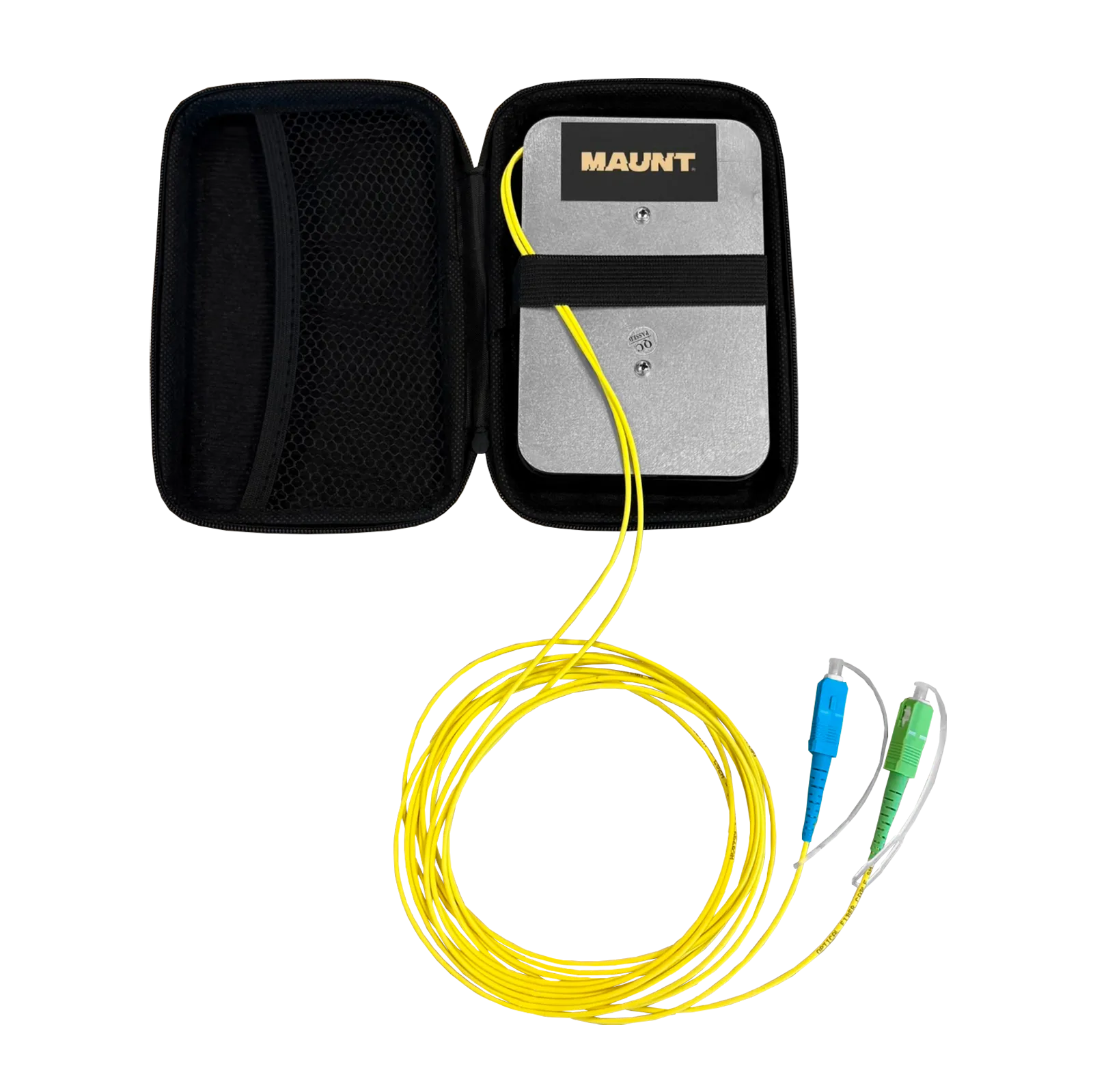 Vor-/Nachlauffaser Box, kalibriert, 1x 1000m, SC/PC-SC/APC, 1x 1000m, SC/APC-SC/APC, SM, 2,0mm, 5m